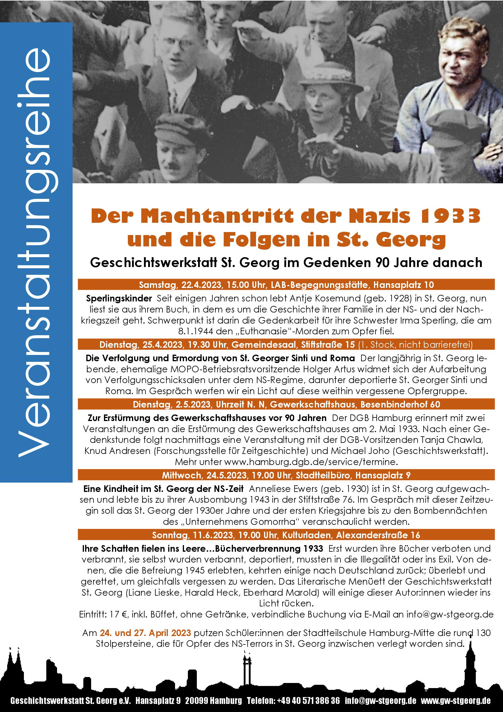 Veranstaltungsreihe „Der Machtantritt der Nazis 1933 und die Folgen in St. Georg