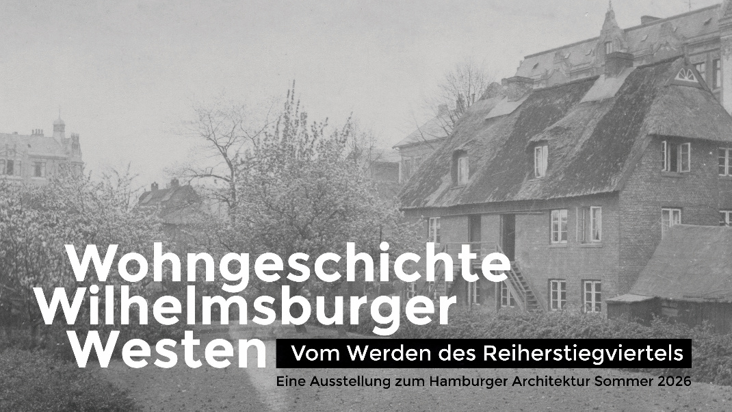 Ankündigungsposter für Ausstellung über das Reiherstiegviertel in Wilhelmsburg